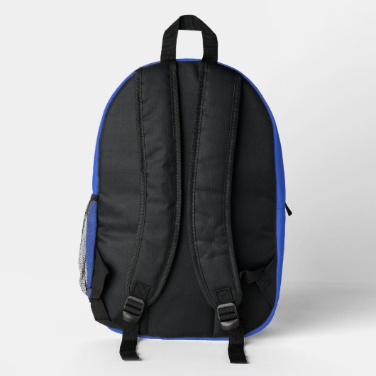 Royal Blue und Black Personalisiert Name Bedruckter Rucksack (Rückseite)