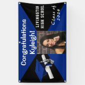 Royal Blue und Black Vinyl Abschluss Foto Banner (Vertikal)