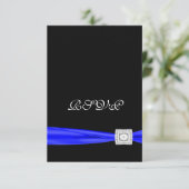 Royal Blue und BlackRSVP RSVP Karte (Stehend Vorderseite)