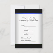 Royal Blue und BlackRSVP RSVP Karte (Rückseite)