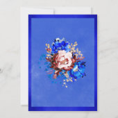 Royal Blue und Burgundy Wedding Template Einladung (Rückseite)