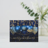 Royal Blue und Gold Baubles Weihnachten (Stehend Vorderseite)