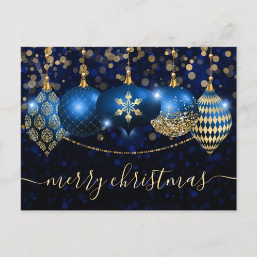 Royal Blue und Gold Baubles Weihnachten (Vorderseite)