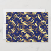 Royal Blue und Gold Bridal Luncheon Einladung (Rückseite)