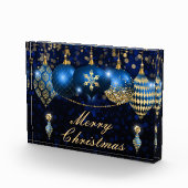 Royal Blue und Gold Christmas Baubles Fotoblock (Rechts)