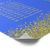 Royal Blue und Gold Confetti - 16 Seating Chart Poster (Ecke)