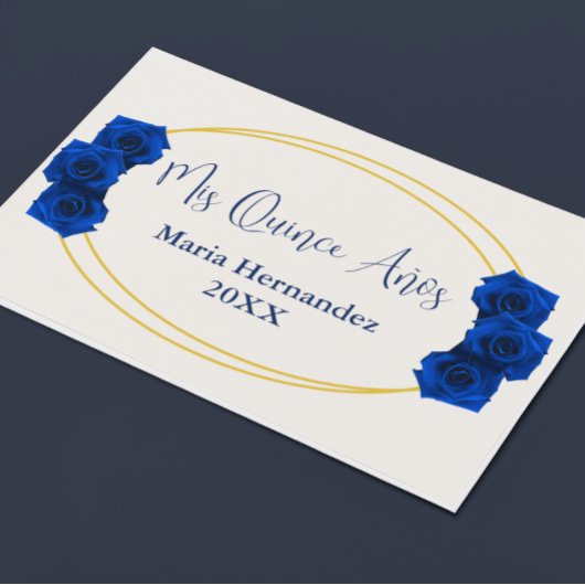 Royal Blue und Gold Geometric Quinceñera Gästebuch