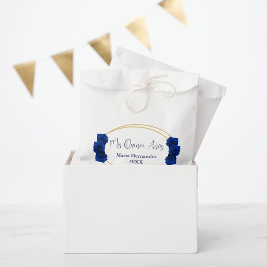 Royal Blue und Gold Geometric Quinceñera Geschenktütchen (Party)