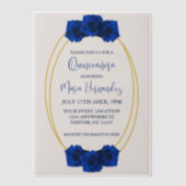 Royal Blue und Gold Geometric Quinceñera Pergament Einladungen (Vorderseite)