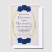 Royal Blue und Gold Geometric Quinceñera Pergament Einladungen (Versetzt)
