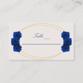 Royal Blue und Gold Geometric Quinceñera Platzkarte (Vorderseite)