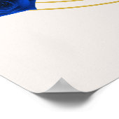 Royal Blue und Gold Geometric Quinceñera Poster (Ecke)