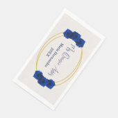 Royal Blue und Gold Geometric Quinceñera Serviette (Ecke)