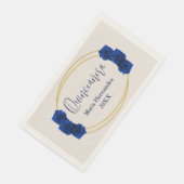 Royal Blue und Gold Geometric Quinceñera Serviette (Ecke)