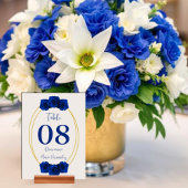 Royal Blue und Gold Geometric Quinceñera Tischnummer