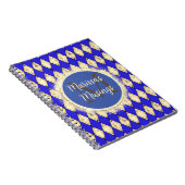 Royal Blue und Gold Glam Monogram Notebook Notizblock (Rechte Seite)