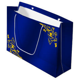 Royal Blue und Gold Große Geschenktüte
