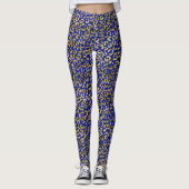 Royal Blue und Gold Leopard Print Leggings (Vorderseite)