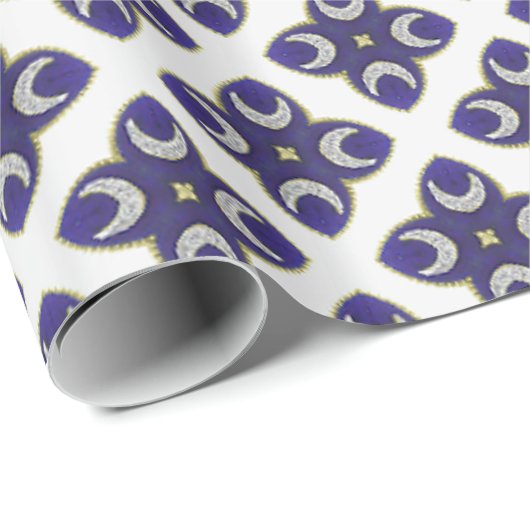 Royal Blue und Gold Luxury Holiday Geschenkpapier (Rolleneckpunkt)