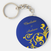 Royal Blue und Gold Paare Name Schlüsselanhänger (Vorne)