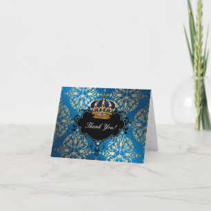 Royal Blue und Gold Prince Vielen Dank Dankeskarte