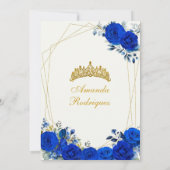 Royal Blue und Gold Royal Crown mexikanische Prinz Einladung (Rückseite)