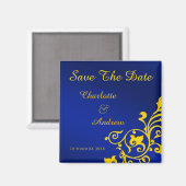 Royal Blue und Gold Save the Date Magnet (Vorderseite/Rückseite)