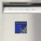 Royal Blue und Gold Save the Date Magnet (In Situ (Geschirrspüler))