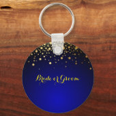 Royal Blue und Gold Schlüsselring für Braut oder B Schlüsselanhänger (Vorderseite)