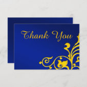 Royal Blue und Gold Vielen Dank Dankeskarte (Vorne/Hinten)