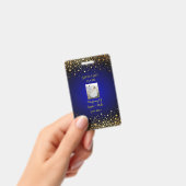 Royal Blue und Gold Wedding Guest Pass Ausweis (Handheld)