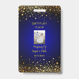 Royal Blue und Gold Wedding Guest Pass Ausweis