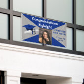 Royal Blue und Grau Vinyl Abschluss Foto Banner (Äußeres Gebäude)