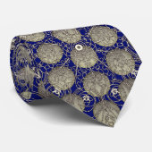 Royal Blue und Gray Polka Dots Pattern Krawatte (Gerollt)