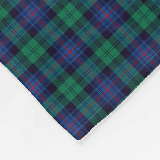 Royal Blue und Green Armstrong Clan Tartan Fleecedecke (Ecke)