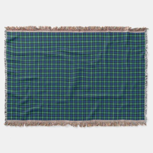 Royal Blue und Green Lamont Clan Scottish Kariert Decke (Vorderseite)