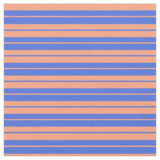 Royal Blue und Light Lachs Lines Stoff (Nahaufnahme)