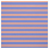 Royal Blue und Light Lachs Lines Stoff (Muster)