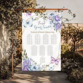 Royal Blue und Lila Twins Quinceanera Poster