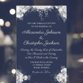 Royal Blue und Pearl White Floral Wedding Einladung