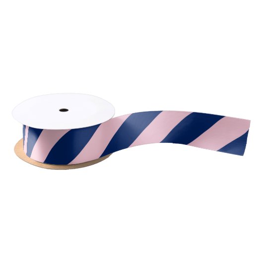 Royal Blue und Pink Stripes Satinband (Spule)