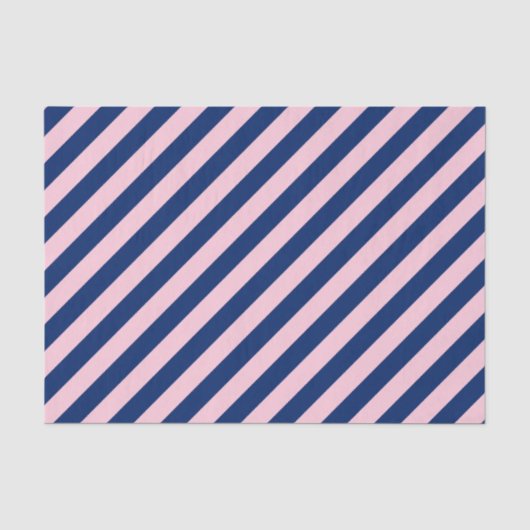 Royal Blue und Pink Stripes Seidenpapier (Vorderseite)