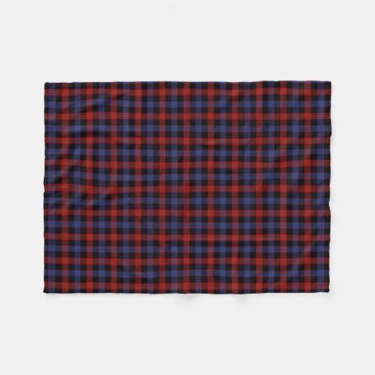 Royal Blue und Red Brown Clan Tartan Fleecedecke (Vorderseite (Horizontal))