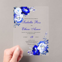 Royal Blue und Silver Acrylic Wedding