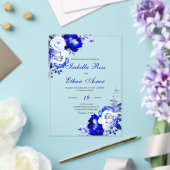 Royal Blue und Silver Acrylic Wedding Acryleinladungen (In Situ (Hochzeit))