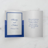 Royal Blue und Silver Danke, Card mit Foto Dankeskarte (Innenseite)