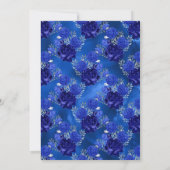 Royal Blue und Silver Floral Drive By Shower Einladung (Rückseite)