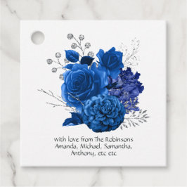 Royal Blue und Silver Floral Geschenkanhänger