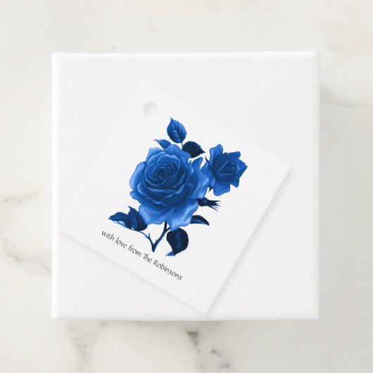 Royal Blue und Silver Floral Geschenkanhänger (Beispiel)