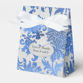 Royal Blue und Silver Floral Geschenkschachtel